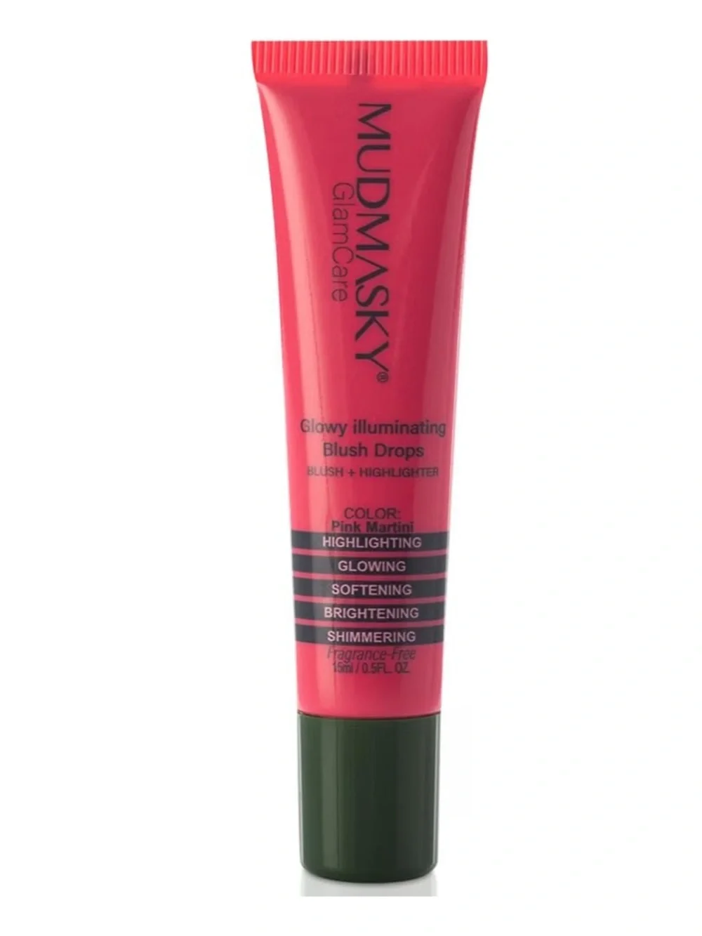 Mudmasky Glowy Illuminating Blush Drops in Pink Martini 15ml BRAND NEW